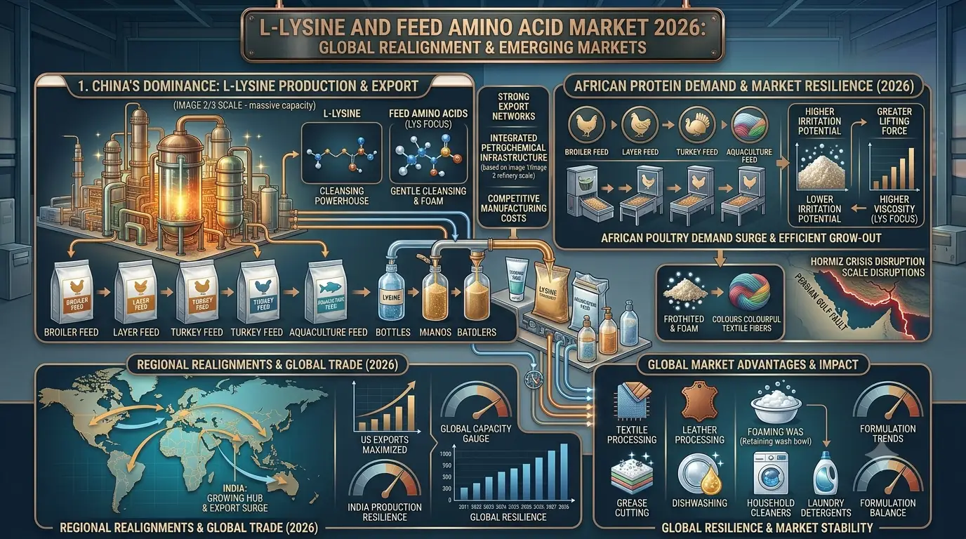 Mercado de L-lisina y aminoácidos para piensos 2026: el dominio de China y la demanda de proteínas africanas